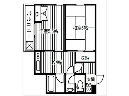 サンライト中板橋(2K/3階)の間取り写真