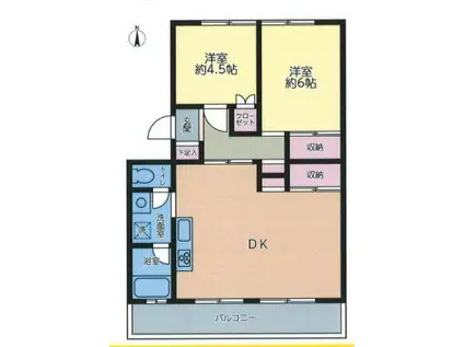 田園ハイツ川越1号棟(2LDK/3階)の間取り写真