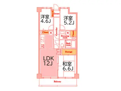 アーバンパーク常盤台公園 D棟(3LDK/5階)の間取り写真