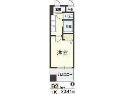 HOPECITY天神橋(1K/13階)の間取り写真