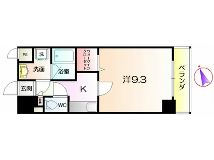 COZY COURT(1K/4階)の間取り写真