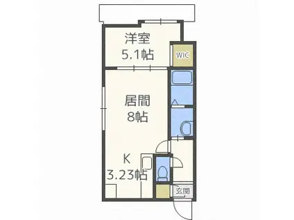 スペチアーレ プリーモ(1LDK/8階)の間取り写真