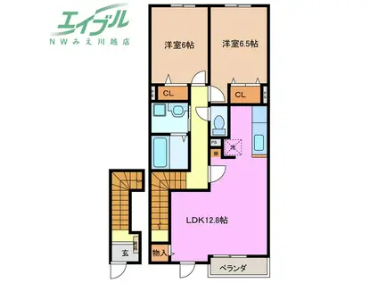 ブリッサ I(2LDK/2階)の間取り写真