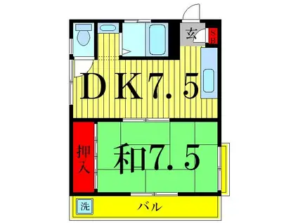 マスダビル(1DK/2階)の間取り写真