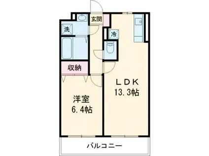 フォレスタ(1LDK/1階)の間取り写真