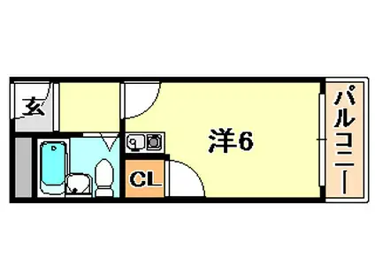 ハイツ宮川(ワンルーム/4階)の間取り写真