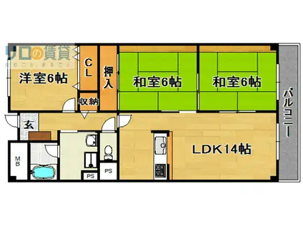 メゾンソワール(3LDK/2階)の間取り写真