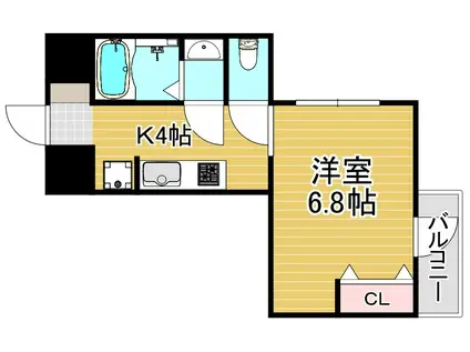 UNITY TAMADE(1K/3階)の間取り写真