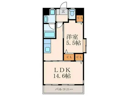 ウイングスグランドツイン黒崎(1LDK/11階)の間取り写真