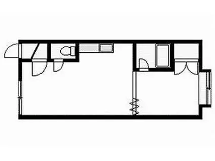 シャルム川端(1DK/2階)の間取り写真