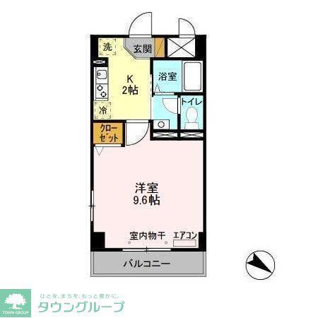 ラティニア(1K/2階)の間取り写真