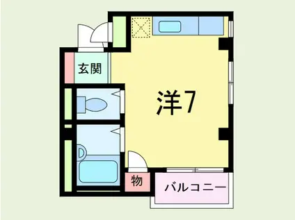 ジョイフル イン オカモト(ワンルーム/2階)の間取り写真