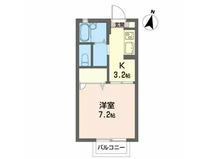 フレグランス四季(1K/2階)の間取り写真