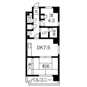 アプリーレ都島(2DK/5階)の間取り写真
