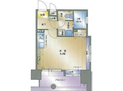 アクタス薬院大通(ワンルーム/6階)の間取り写真