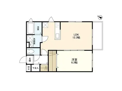ウェルスクエアイズム初台(1LDK/4階)の間取り写真