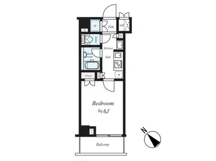 ルーブル川崎中丸子(1K/2階)の間取り写真