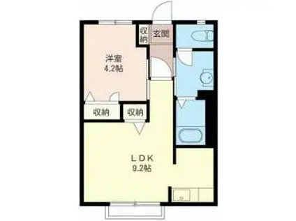 ウェリナ光ヶ丘(1LDK/2階)の間取り写真