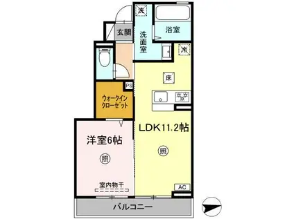 アルカンシエル(1LDK/1階)の間取り写真