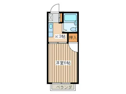 ライブコープ平井D(1K/2階)の間取り写真