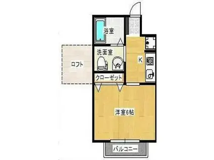 メゾン・ルベールA棟(1K/2階)の間取り写真