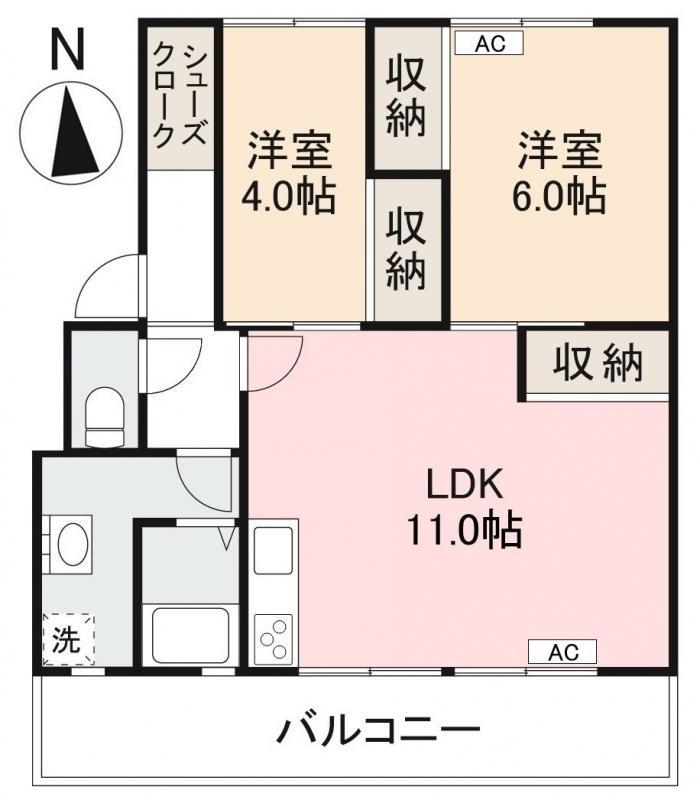 KSB上之町II(2LDK/3階)の間取り写真