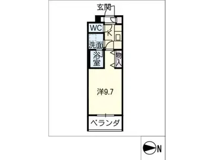 レジデンスルピナス(1K/2階)の間取り写真