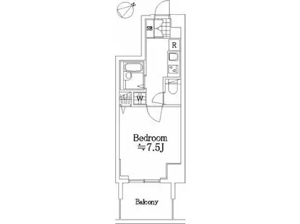 アーバイルトルム町田(1K/13階)の間取り写真
