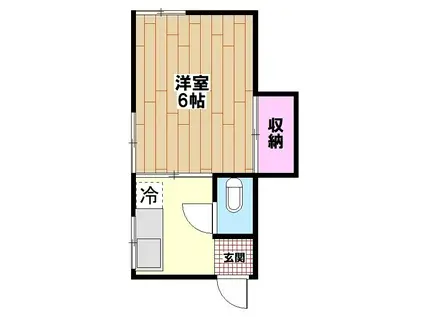 カトレア荘(1K/2階)の間取り写真