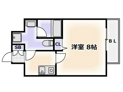 SERENITE難波西(1K/6階)の間取り写真
