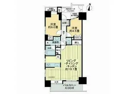 ライオンズプラザ亀有(2LDK/13階)の間取り写真