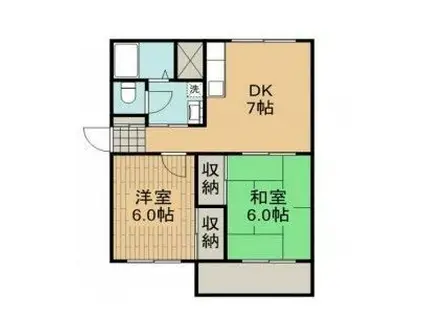 セントラルピラー(2DK/2階)の間取り写真