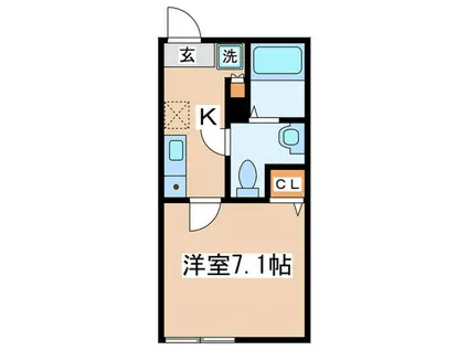 カインドネス八王子中央A棟(1K/2階)の間取り写真