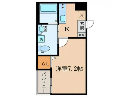 ピエール・ポルテ(1K/2階)の間取り写真