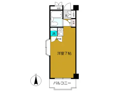 福澤ビル(ワンルーム/4階)の間取り写真