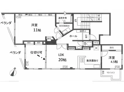 第2さくらコーポ(2LDK/2階)の間取り写真