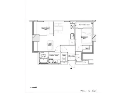 アウスレーベン都島I(1SLDK/7階)の間取り写真