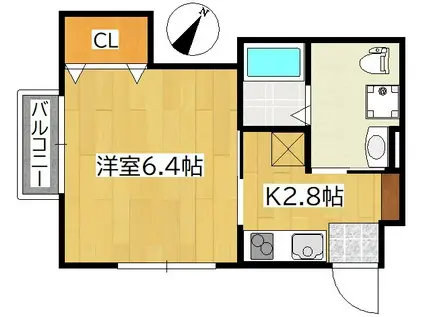 グランドソレイユ川内(1K/1階)の間取り写真