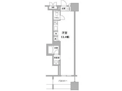 パークフラッツ横濱公園(ワンルーム/5階)の間取り写真