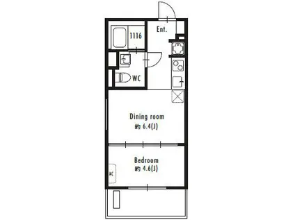 GRANPASEO駒場東大前(1DK/4階)の間取り写真