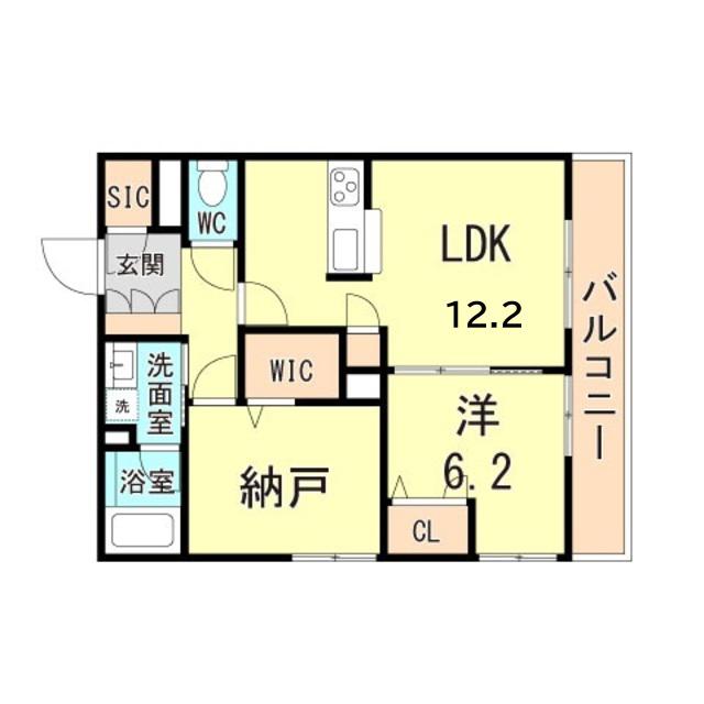シャーメゾン プルメリア(1SLDK/1階)の間取り写真