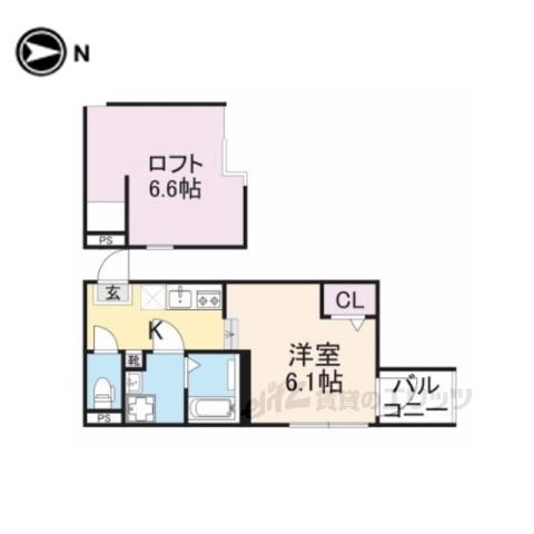 ハーモニーテラス東野八反畑町2(ワンルーム/2階)の間取り写真