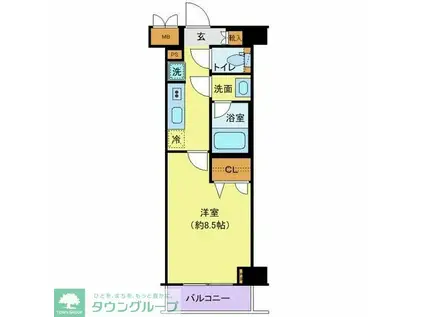 コンシェリア大森ウィズ(1K/6階)の間取り写真