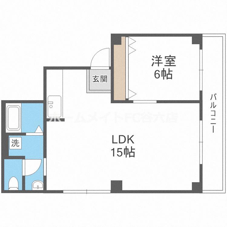 STORK APARTMENT 南堀江(1LDK/6階)の間取り写真