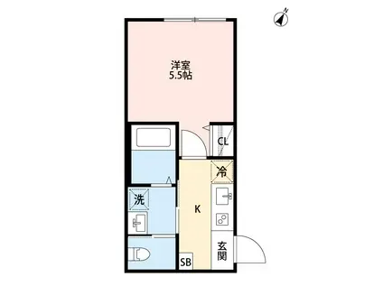 東武野田線 新柏駅 徒歩2分 3階建 築3年(1K/3階)の間取り写真