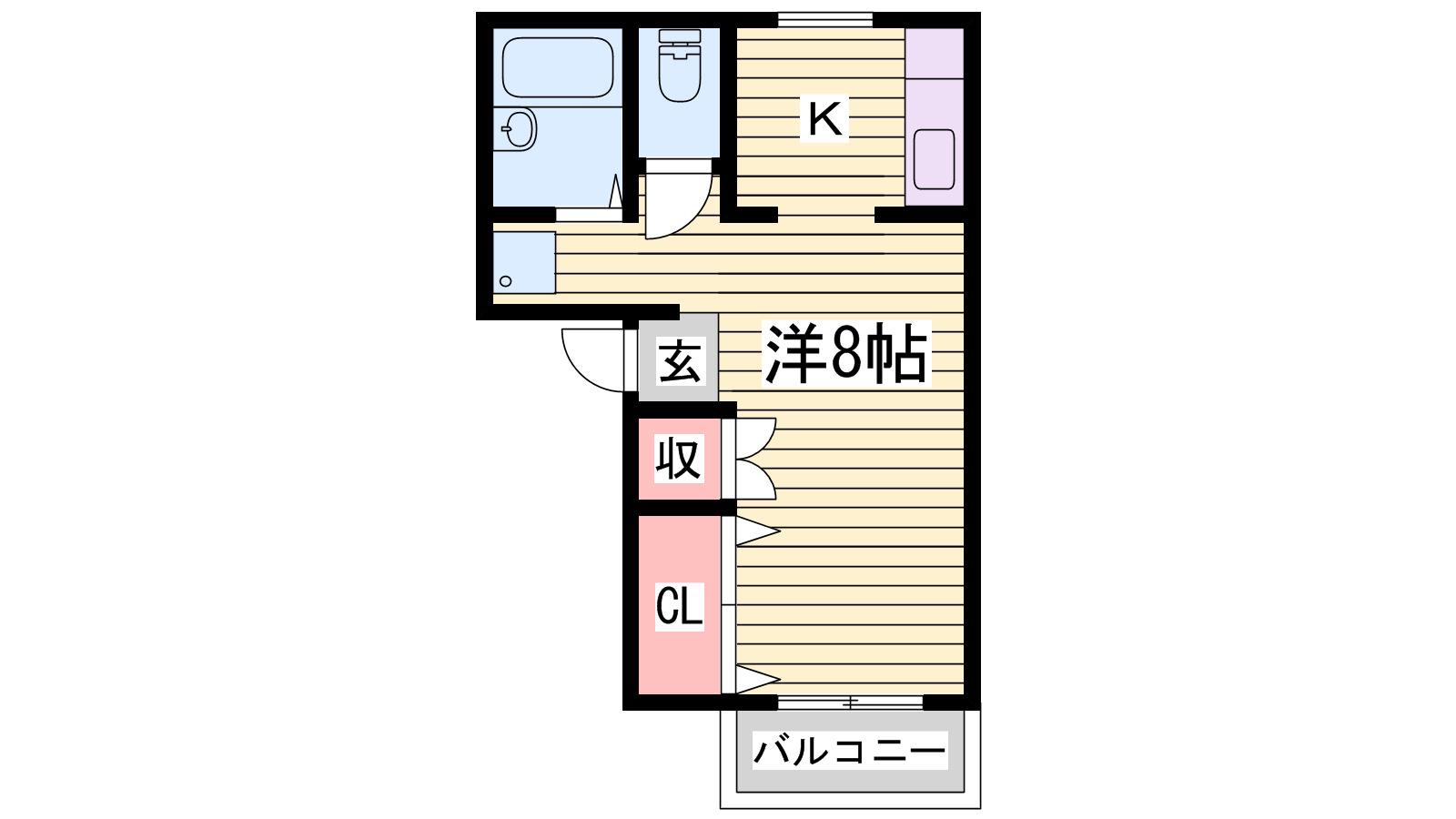 サンライフ松本(1K/2階)の間取り写真