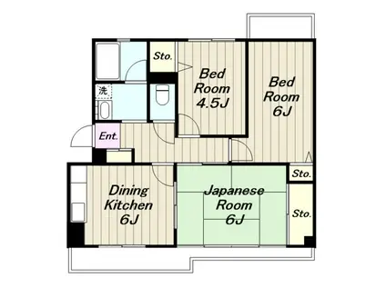 レジデンス伊藤I(3DK/2階)の間取り写真