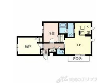 ピナ・ヒルズ千里山(1SLDK/3階)の間取り写真