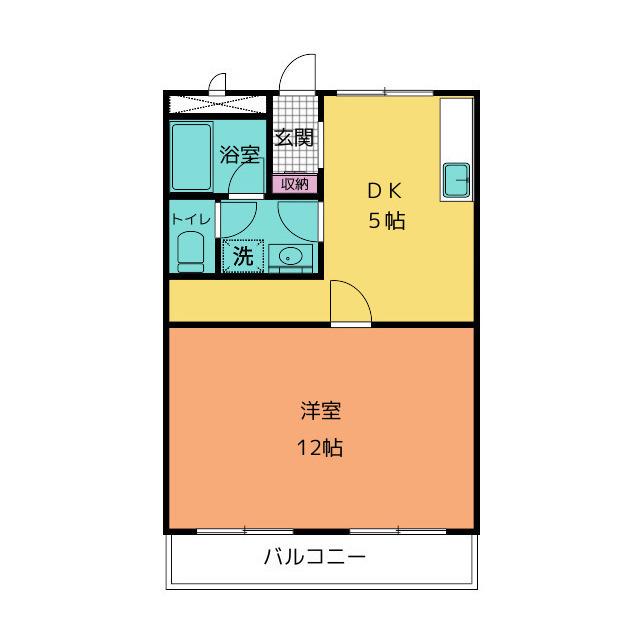 下山ビルあまだ(1K/2階)の間取り写真