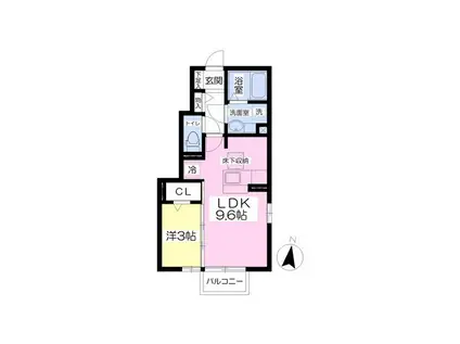 メゾンベールSATOU B(1LDK/1階)の間取り写真